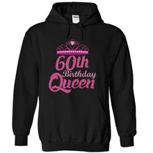 Load image into Gallery viewer, 60th Birthday Queen - Pink - T Shirt - black_b60f395d-b223-4e5b-a7b4-91e7ebdce269