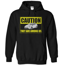 Load image into Gallery viewer, Caution Priuses Are Among Us - T Shirt - black_c4169fc0-89e2-4f9e-8e89-73eef9826376