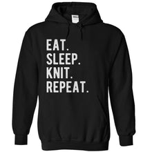 Load image into Gallery viewer, Eat. Sleep. Knit. Repeat. - T Shirt - black_d1ed5237-9ca0-45f4-9bee-e8dd162dfb99
