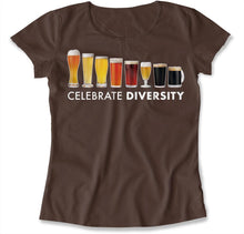 Load image into Gallery viewer, Celebrate Diversity - Beer - Full Color - T Shirt - celebrate-diversity-beer-ladies-tshirt-brown