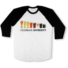 Load image into Gallery viewer, Celebrate Diversity Beer - Baseball Tee - celebrate-diversity-beer-ragland-black