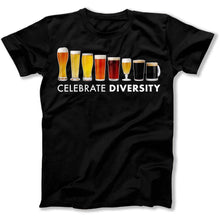 Load image into Gallery viewer, Celebrate Diversity - Beer - Full Color - T Shirt - celebrate-diversity-beer-tshirt-black