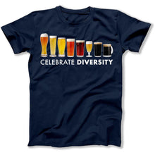 Load image into Gallery viewer, Celebrate Diversity - Beer - Full Color - T Shirt - celebrate-diversity-beer-tshirt-navy
