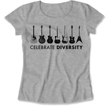Load image into Gallery viewer, Celebrate Diversity - Guitar - T Shirt - celebrate-diversity-guitar-ladies-heather