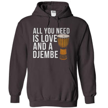 Load image into Gallery viewer, All You Need Is Love And A Djembe - T Shirt - charcoal_0b4368d8-4222-4405-830a-948988e810d5