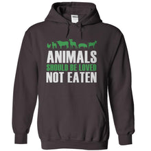 Load image into Gallery viewer, Animals Should Be Loved, Not Eaten - T Shirt - charcoal_14033307-e415-4978-99ca-fabfb4f33f74