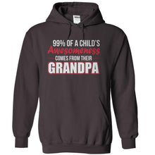 Load image into Gallery viewer, 99% Of A Child's Awesomeness Comes From Their Grandpa - T Shirt - charcoal_1ace36ae-e682-4e26-a97e-8082b5d88f46