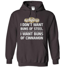Load image into Gallery viewer, Buns of Steel vs Buns of Cinnamon - T Shirt - charcoal_29009041-d5d1-4710-a56b-5f44c4a9e1ba