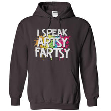 Load image into Gallery viewer, I Speak Artsy Fartsy - T Shirt - charcoal_48fdc1ff-6158-4564-81ac-2b1c59f8b403