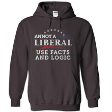 Load image into Gallery viewer, Annoy a Liberal. Use Facts and Logic - T Shirt - charcoal_4bbd00ef-c7a0-40e5-8744-b9727e3f5239