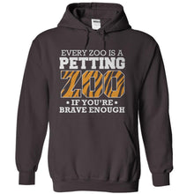 Load image into Gallery viewer, Every Zoo Is A Petting Zoo If You're Brave Enough - T Shirt - charcoal_5278c0b3-f014-4497-9c65-127d4a76c3ba
