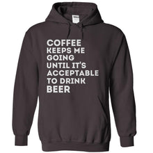 Load image into Gallery viewer, Coffee Keeps Me Going Until It's Acceptable to Drink Beer - T Shirt - charcoal_5a6ccfb3-21dd-410b-a2c4-827fd1cdde2d