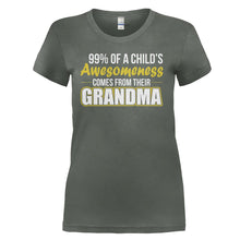 Load image into Gallery viewer, 99% Of A Child's Awesomeness Comes From Their Grandma - T Shirt - charcoal_815d1809-702a-4ebd-af72-4fd9b46f5f99