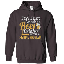 Load image into Gallery viewer, Just A Beer Drinker With a Fishing Problem - T Shirt - charcoal_8835ef0d-0b65-4c33-b32f-4cf50667610e