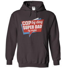 Load image into Gallery viewer, Cop By Day. Super Dad By Night - T Shirt - charcoal_8e8dfa11-68b4-4a97-90a3-99dc15e68705