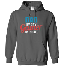 Load image into Gallery viewer, Dad By Day. Gamer By Night - T Shirt - charcoal_9d06c22e-b47d-46aa-b1ec-0ae776322002