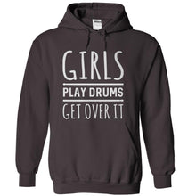 Load image into Gallery viewer, Girls Play Drums. Get Over It - T Shirt - charcoal_a285d53d-b228-4308-976c-0bd0f56c45ea