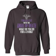 Load image into Gallery viewer, I Do Battle with the Angel Of Death - T Shirt - charcoal_ab7885ef-c1e0-489d-8937-3b47e3369a11