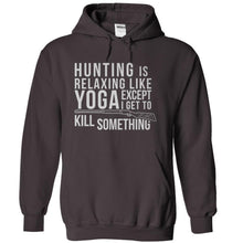 Load image into Gallery viewer, Hunting is Relaxing Like Yoga - Except I Get to Kill Something - T Shirt - charcoal_af155216-5316-46d8-80b7-2917a8625f50
