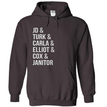 Load image into Gallery viewer, JD &amp; Turk &amp; Carla &amp; Elliot &amp; Cox &amp; Janitor - T Shirt - charcoal_b9cb957e-ed30-4135-8687-ad10bee470df