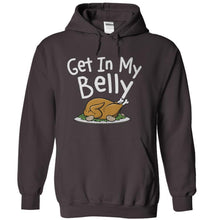 Load image into Gallery viewer, Get In My Belly - Thanksgiving - T Shirt - charcoal_e8c85ea6-79db-4c52-86a1-baa2b3f0a2bb
