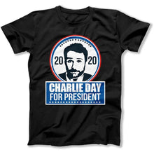 Load image into Gallery viewer, Charlie Day For President - T Shirt - charlie-day-for-president-tshirt-black