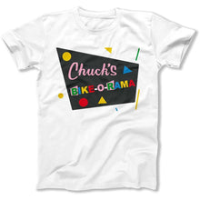 Load image into Gallery viewer, Chuck's Bike-o-rama - T Shirt - chucks-bike-o-rama-tshirt-white