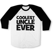 Load image into Gallery viewer, Coolest Uncle Ever Baseball T-Shirt - coolestuncleever-black
