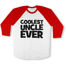 Load image into Gallery viewer, Coolest Uncle Ever Baseball T-Shirt - coolestuncleever-red