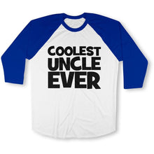 Load image into Gallery viewer, Coolest Uncle Ever Baseball T-Shirt - coolestuncleever-royal