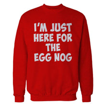Load image into Gallery viewer, I'm Just Here For The Egg Nog - T Shirt - crew_neck_red