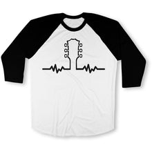 Load image into Gallery viewer, Guitar Heartbeat Baseball Tee - guitar-heartbeat-raglan-black