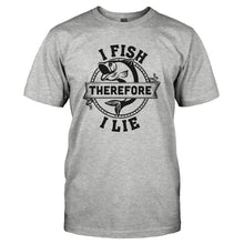 Load image into Gallery viewer, I Fish Therefore I Lie - T Shirt - heathergrey_20b47912-3ffe-48d1-a182-f825d71e55f9