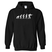 Load image into Gallery viewer, Evolution - Military - T Shirt - hoodie_black_0cb1ff2e-d81f-4da5-9c05-9e0d6164f52a