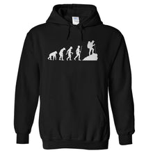 Load image into Gallery viewer, Evolution - Climber - T Shirt - hoodie_black_9478790f-1ee8-4caa-aee5-96014e4e5b47