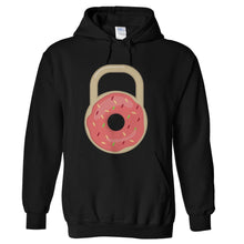 Load image into Gallery viewer, Donut Kettle Ball - T Shirt - hoodie_black_a0bede1e-b814-482f-b4fb-0c8ef1a39cb4