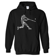 Load image into Gallery viewer, Baseball Player - T Shirt - hoodie_black_b55e9b81-d51d-4443-afab-31dc7fbe71dc