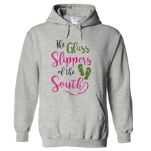 Load image into Gallery viewer, Flip Flops - The Glass Slippers Of The South - T Shirt - hoodie_heathergrey_986cd60a-1723-43ad-a8da-1d93a25f1f2a