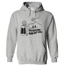 Load image into Gallery viewer, Go Outside and Get Lost - T Shirt - hoodie_heathergrey_fd031172-68e3-42f1-adb2-9561ea0a8a7d