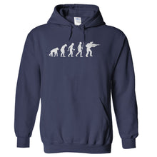 Load image into Gallery viewer, Evolution - Military - T Shirt - hoodie_navy_12599ca7-4c1f-4905-816d-43704c5fac70