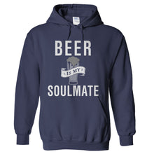 Load image into Gallery viewer, Beer Is My Soulmate - T Shirt - hoodie_navy_3f76f776-2098-4e60-8b5d-fe5e09852937