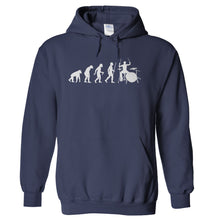 Load image into Gallery viewer, Evolution - Drummer - T Shirt - hoodie_navy_54991546-4923-457e-874b-f5eb0d76c525