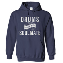 Load image into Gallery viewer, Drums Are My Soulmate - T Shirt - hoodie_navy_c2dbb071-874a-4a52-83b1-ef8517422e28