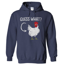 Load image into Gallery viewer, Guess What? Chicken Butt - T Shirt - hoodie_navy_ea557ef5-e9d9-4d7a-9ca5-fe7584877923