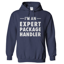 Load image into Gallery viewer, I'm An Expert Package Handler - T Shirt - hoodie_navyblue