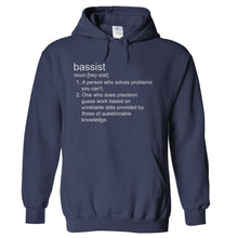 Load image into Gallery viewer, Bassist Definition - T Shirt - hoodie_navyblue_3cc19c77-b3f6-4891-9a6c-27fba29302fd