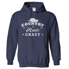 Load image into Gallery viewer, Country Music Crazy - T Shirt - hoodie_navyblue_5d720e4d-c1f8-4074-a90f-ae6d41593d90