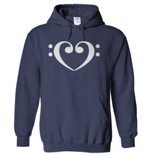 Load image into Gallery viewer, Bass Heart - T Shirt - hoodie_navyblue_d9e5b1eb-3a20-4b5d-abbb-61a06bc934d9
