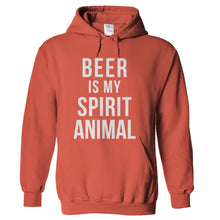 Load image into Gallery viewer, Beer Is My Spirit Animal - T Shirt - hoodie_orange_7eeae2e3-ee31-4303-9668-0864406037c0
