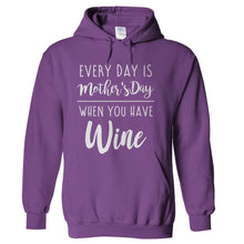 Load image into Gallery viewer, Every Day Is Mother's Day When You Have Wine - T Shirt - hoodie_purple_bcc2557e-e604-41c3-8383-b978785950e8